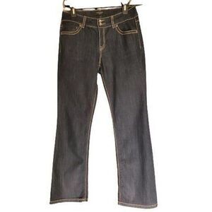 Women's Thick Stitched Copper Bling Low Rise Dark Denim Jeans Size 8 NWOT